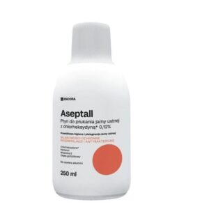 Aseptall płyn 250ml do płukania jamy ustnej z chlorheksydyną 0,12%